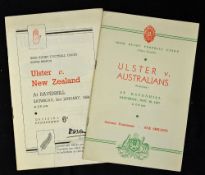 2x 1950s Ulster v Overseas Rugby tourists programmes to include vs New Zealand played at Ravenhill