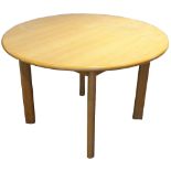 LIGHT OAK CIRCULAR DINING TABLE