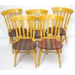 SET OF ELEVEN BEECH DINNING CHAIRS