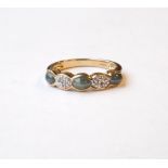 DIAMOND AND CABOCHON GEM SET RING