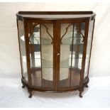 ROSEWOOD BOW FRONT DISPLAY CABINET