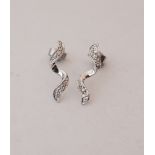 PAIR OF DIAMOND SET SPIRAL DESIGN EARRIN