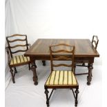 ROSEWOOD DRAW-LEAF DINING TABLE