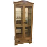 BLEACHED OAK EFFECT DISPLAY CABINET