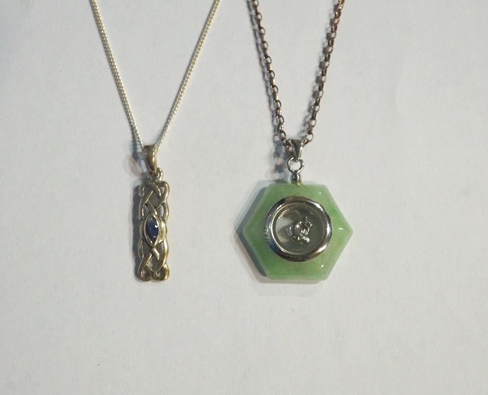 JADE AND SILVER PENDANT