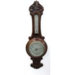 MAHOGANY ANEROID BAROMETER