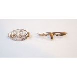 TWO ART NOUVEAU NINE CARAT GOLD MURRLE B