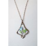 SILVER AND ENAMEL ART NOUVEAU PENDANT