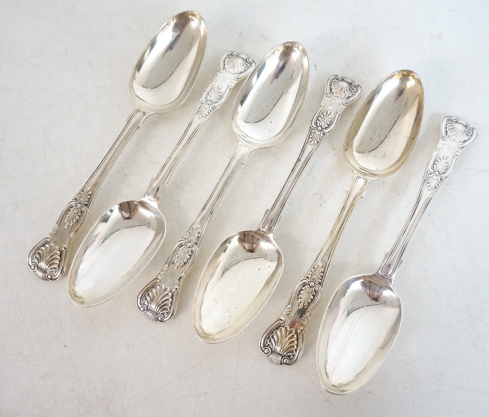 SET OF SIX EARLY VICTORIAN SILVER TABLE