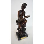 LARGE SPELTER CLASSICAL STYLE SEATED FEM