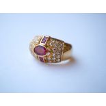 RUBY AND DIAMOND COCKTAIL RING