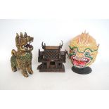 THAI PAPIER MACHE DEMON FACED DANCE MASK