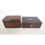 LATE VICTORIAN ROSEWOOD SEWING BOX