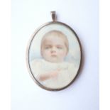 WWI PERIOD HANDPAINTED OVAL PORTRAIT MIN