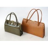 LADY'S OSTRICH SKIN HANDBAG