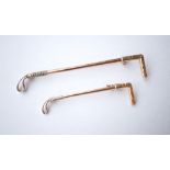 LADIES AND GENTLEMAN'S GOLD STOCK PINS
both modelled as riding crops, one marked 9ct, 7.