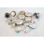 SELECTION OF VARIOUS SILVER RINGS
including a Hermes example, stone set examples, etc.