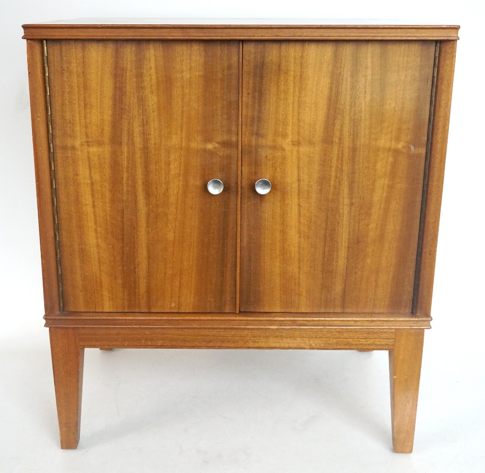 RETRO TEAK SIDE CABINET
with two doors with turned handles,