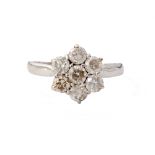 DIAMOND CLUSTER RING
on eighteen carat white gold shank,