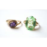 AMETHYST DRESS RING
in decorative nine carat gold setting,