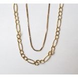 TWO NINE CARAT GOLD NECK CHAINS
total weight approximately 8.