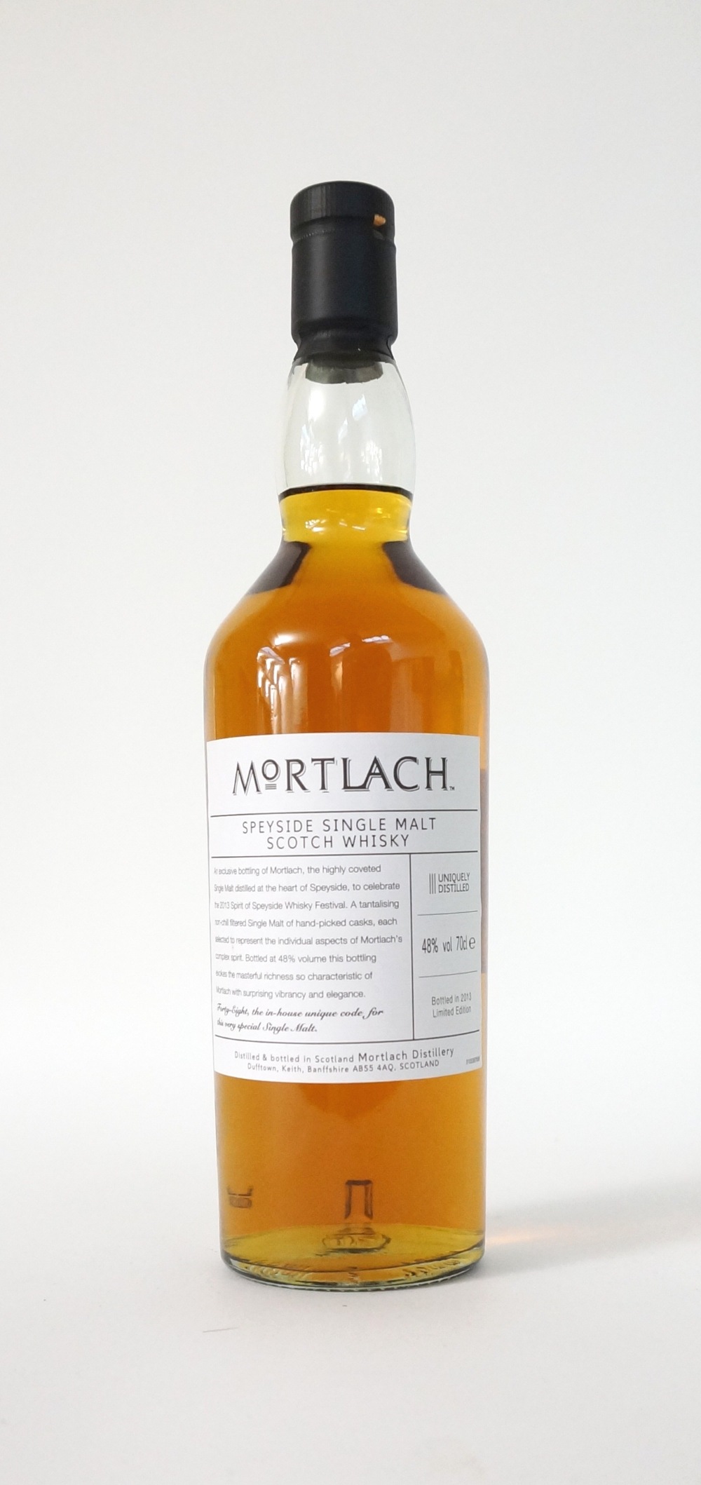 MORTLACH SPIRIT OF SPEYSIDE 2013
Limited Edition bottling produced for the Spirit of Speyside