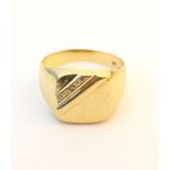 GENTLEMAN'S DIAMOND SET SIGNET RING
in nine carat gold,