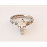 IMPRESSIVE MARQUISE DIAMOND SOLITAIRE RING
the central diamond weighing 1.