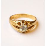 DIAMOND SOLITAIRE RING
in eighteen carat gold, the round brilliant cut diamond approximately 0.