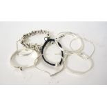 SELECTION OF SILVER BRACELETS AND BANGLES
including a heavy silver ball decorated bracelet with