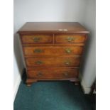 A GOOD GEORGIAN STYLE WALNUT CHEST the r