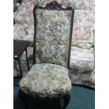 A VICTORIAN ROSEWOOD SIDE CHAIR the foli