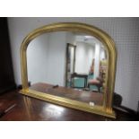 A VICTORIAN STYLE GILT OVERMANTLE MIRROR