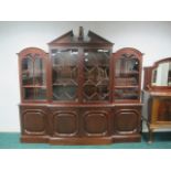 A CHIPPENDALE STYLE MAHOGANY BREAKFRONT