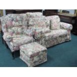 A THREE SEATER HIDE UPHOLSTERED SETTEE 2