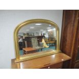 A VICTORIAN STYLE GILT OVERMANTLE MIRROR