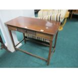 A GEORGIAN MAHOGANY SIDE TABLE the rectangular top with frieze drawer on square moulded legs and