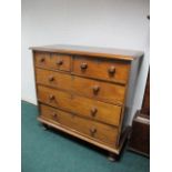 A VICTORIAN MAHOGANY CHEST the rectangular top above two short and three long graduated drawers