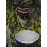 TOM BYRNE
African Mask with Drum
Oil on Board
Gately
Male Portrait
Mixed Media on Board