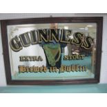 A GUINNESS ADVERTISING MIRROR the rectangular plate inscribed guinness extra stout brewed in Dublin