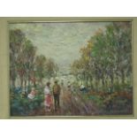ALEXANDER CONTINENTAL SCHOOL 20TH CENTURY
Figures in a Landscape Setting
Oil on Canvas
Signed Lower