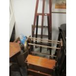 A MISCELLANEOUS COLLECTION to include octagonal lift top table, a pine wall shelf,