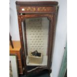 A CONTINENTAL BEECHWOOD CHINA DISPLAY CABINET with glazed door on cabriole legs 169cm (h) x 67cm