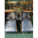 A SET OF FOUR REGENCY STYLE MAHOGANY DINING CHAIRS including a pair of elbow chairs each with a