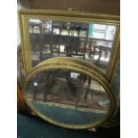 THREE GILT FRAMED MIRRORS