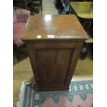 A VICTORIAN MAHOGANY PEDESTAL the rectangular top above a panel door on platform base 82cm (h) x