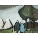 MARKEY ROBINSON IRISH SCHOOL
Figures on a Path
Oil on Board 
Signed Lower Right
20cm x 23cm