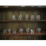 TWENTY ONE WATERFORD CUT GLASS GLASSES to include tumblers and sherry glasses