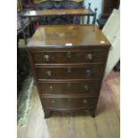 A WALNUT CHEST the rectangular top above four long graduated drawers on splayed bracket feet 84cm