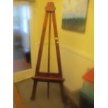 A PINE ARTISTS EASEL adjustable 190cm (h) x 62cm (w)